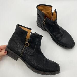 Fiorentini + Baker black leather side zip ankle boots